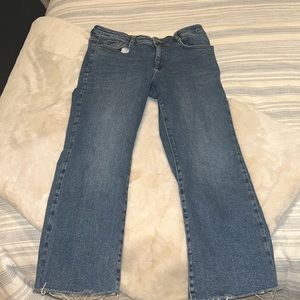 Zara Crop high waisted Flare Jeans Size 10 fits like a 30